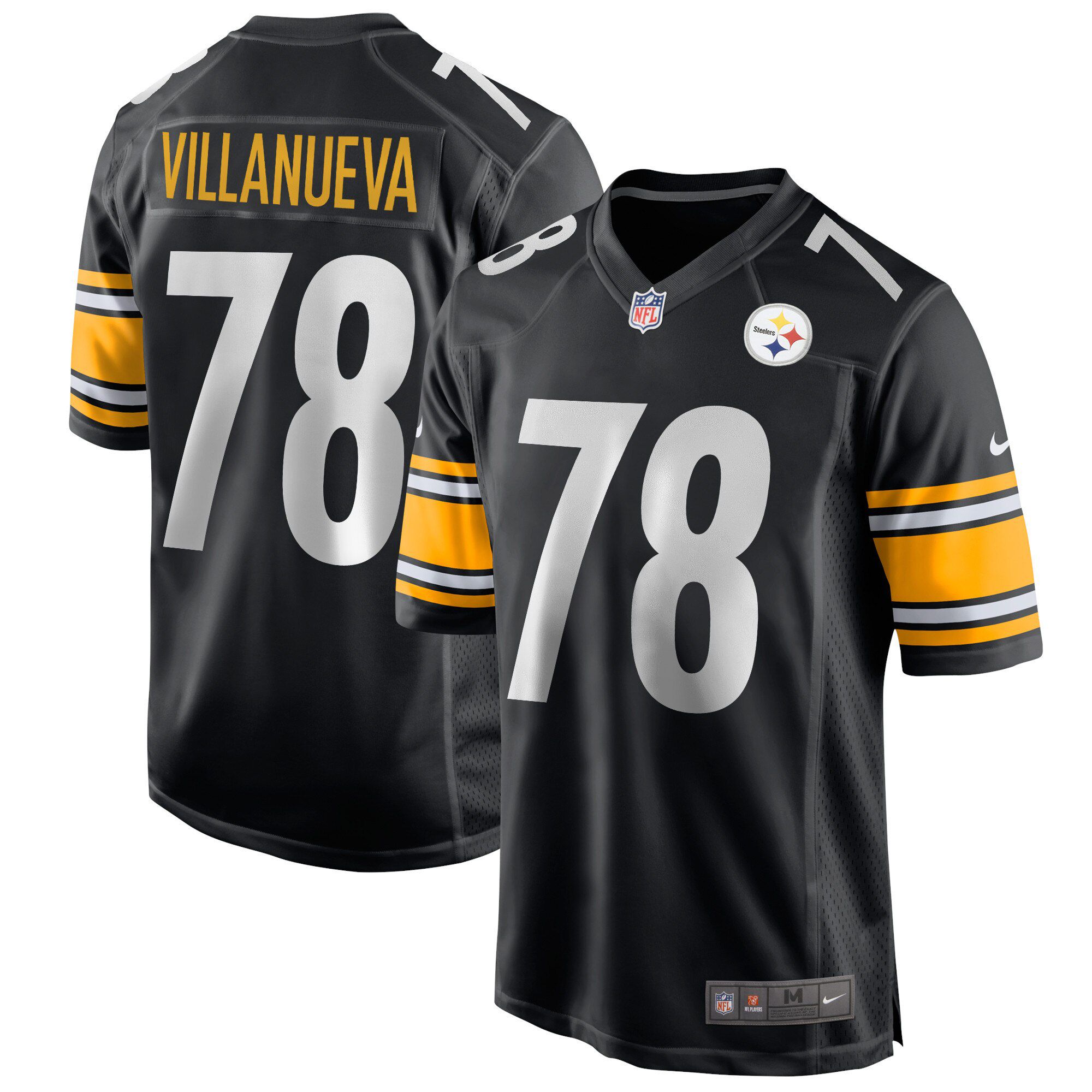 Men Pittsburgh Steelers #78 Alejandro Villanueva Nike Black Game Player NFL Jersey